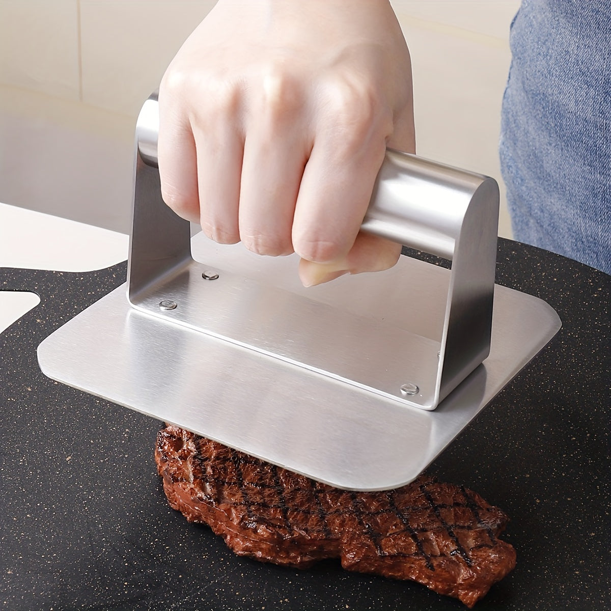 Stainless Steel Hamburger Press Manual Meat Press Steak Press