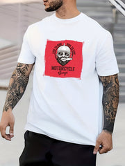 Retro Pattern Men's Graphic Crew Neck Tee for Summer
