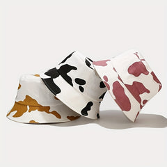 Cow Pattern Cartoon Bucket Hat Lightweight Sunscreen Travel Beach Hats