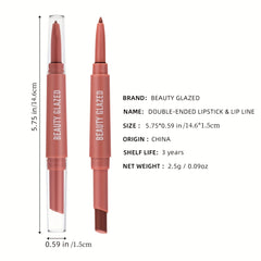 2-in-1 Lip Liner & Lipstick Set Matte Waterproof Durable Gift