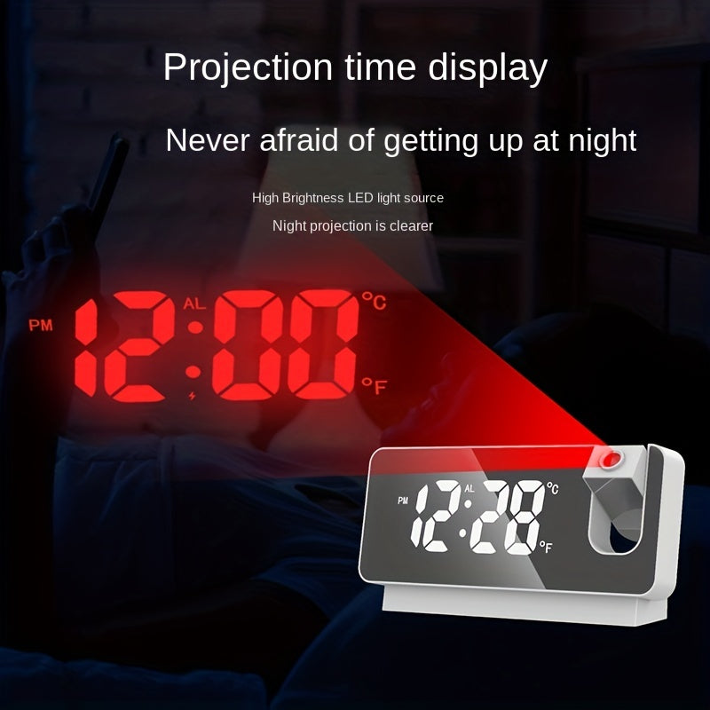 Projection Alarm Clock Digital Wall Clock 180 Projector Dimmer USB Plug