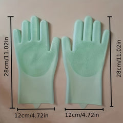 Kitchen Silicone Dishwashing Gloves Waterproof Insulation Magic Gloves