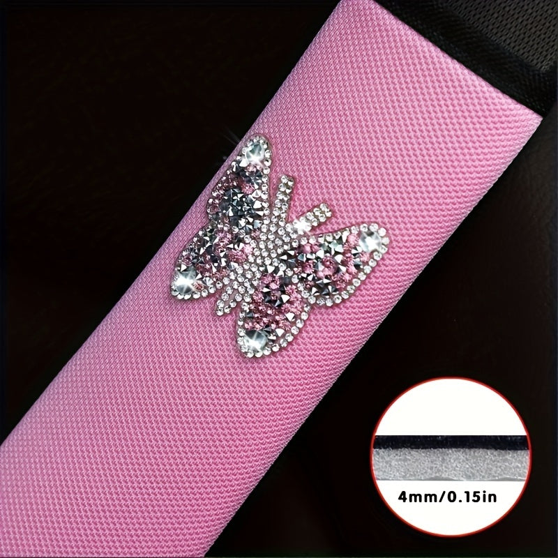 Pink Butterfly Car Seat Belt Shoulder Cover