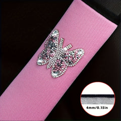 Pink Butterfly Car Seat Belt Shoulder Cover
