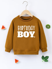 BIRTHDAY BOY Letter Print Boys Casual Sweatshirt