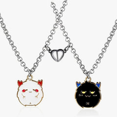 8pcs Magnetic Skull Pumpkin Ghost Pendant Necklace Set Halloween Jewelry