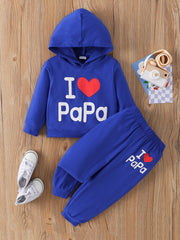 PAPA Casual Outfit Hoodie & Trousers Set for Boys