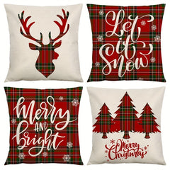 Plaid Christmas Pillow Cover for Home Decor