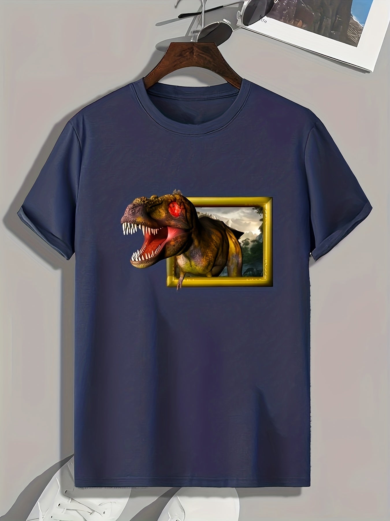Dinosaur 3D Print Men's Graphic T-shirt for Summer