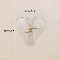 Heart Hair Claw Double Layer Back Head Clip Makeup Shark Claw Hair Accessory