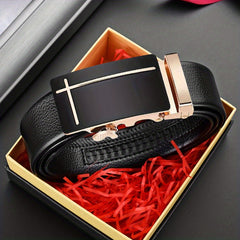 Men's PU Automatic Buckle Pants Belt Business Casual Universal Matching Belt