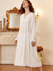 Lace Nightdress Sweet Crew Neck Princess Dress Women's Sleepwear