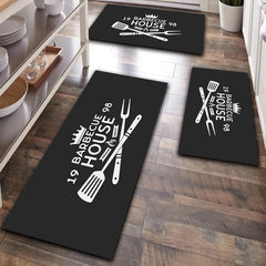 BBQ House Kitchen Mat English Letter Print Rug