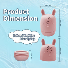 4pcs Silicone Squeezable Water Spray Mold Bath Toys for Kids 6-18 Months