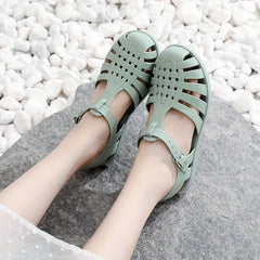 Women's Hollow Out Sandals Ankle Strap Solid Shoes