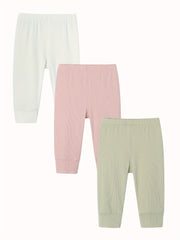 3pcs Toddler Baby Comfy Stretchy Cropped Pants