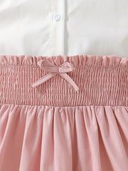 Girl's 2pcs Sleeveless Shirt & A line Skirt Set for Spring Summer