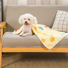 Soft and Cozy Paw Print Fleece Blanket for Dogs