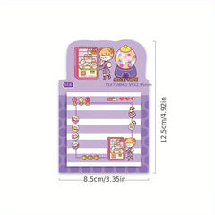 50 Sheets Cartoon Girl Sticky Notes for Decorating and Reminders