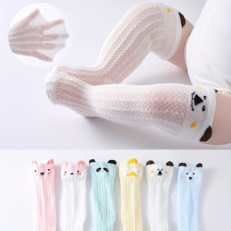 3 Pairs Baby Cotton Blend Over-the-Knee Socks Cartoon Animal Design