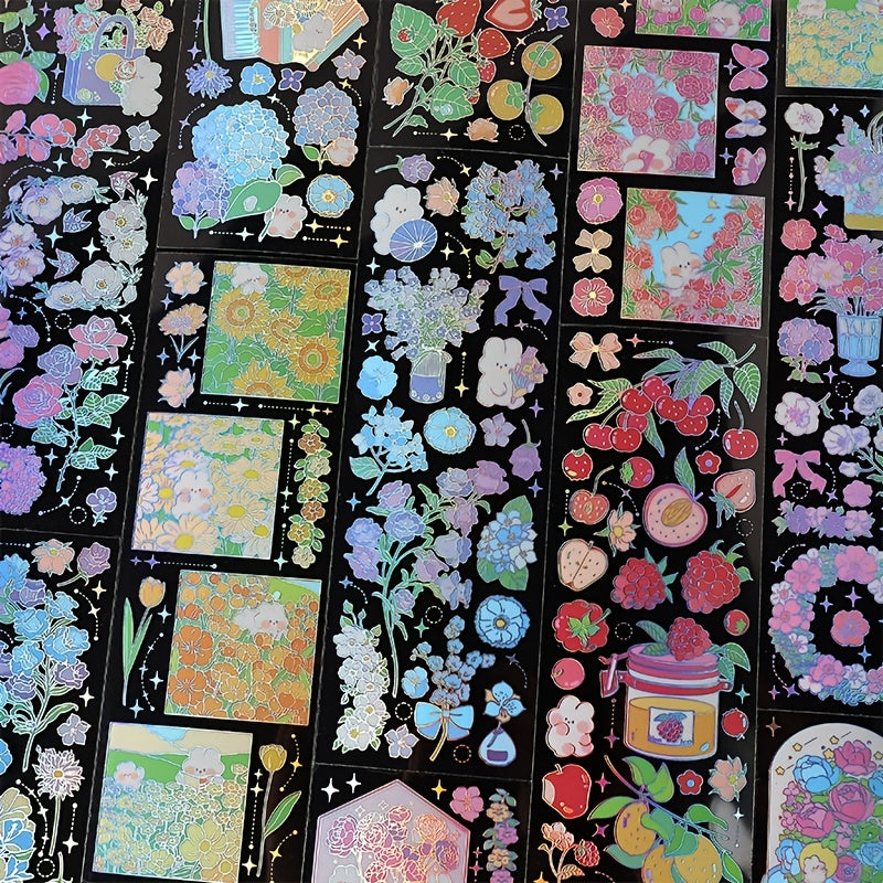 12 Sheets 'Floral Nature' Waterproof Stickers for Crafts Scrapbooking