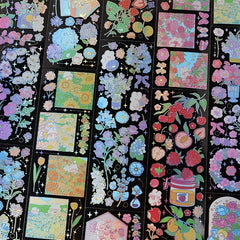 12 Sheets 'Floral Nature' Waterproof Stickers for Crafts Scrapbooking