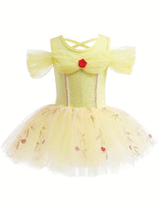 Cotton Cold Shoulder Ballet Leotard Tutu Dance Suit