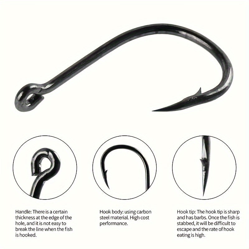 100pcs Carbon Steel Fishing Hooks With Holes Outdoor Fishing Tackle