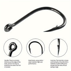 100pcs Carbon Steel Fishing Hooks With Holes Outdoor Fishing Tackle