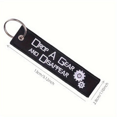 Motorcycle Key Chain Drop A Gear Embroidery Key Tag