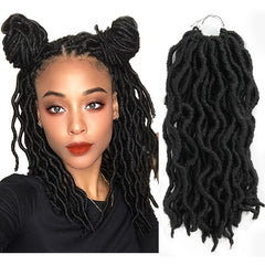 30 48cm Curved Faux Locs Dreadlocks Hair Pieces Synthetic Crochet Extensions