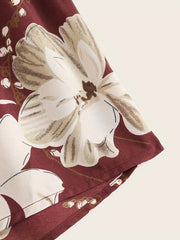 Floral Print Tie Waist Casual Loose Shorts Spring Summer