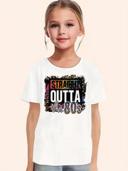80's Print Short Sleeve T shirt Comfy Tees Pullover Summer Clothes