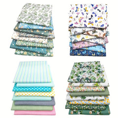 8pcs Floral Pattern Twill Cotton Fabric for DIY Sewing Crafting