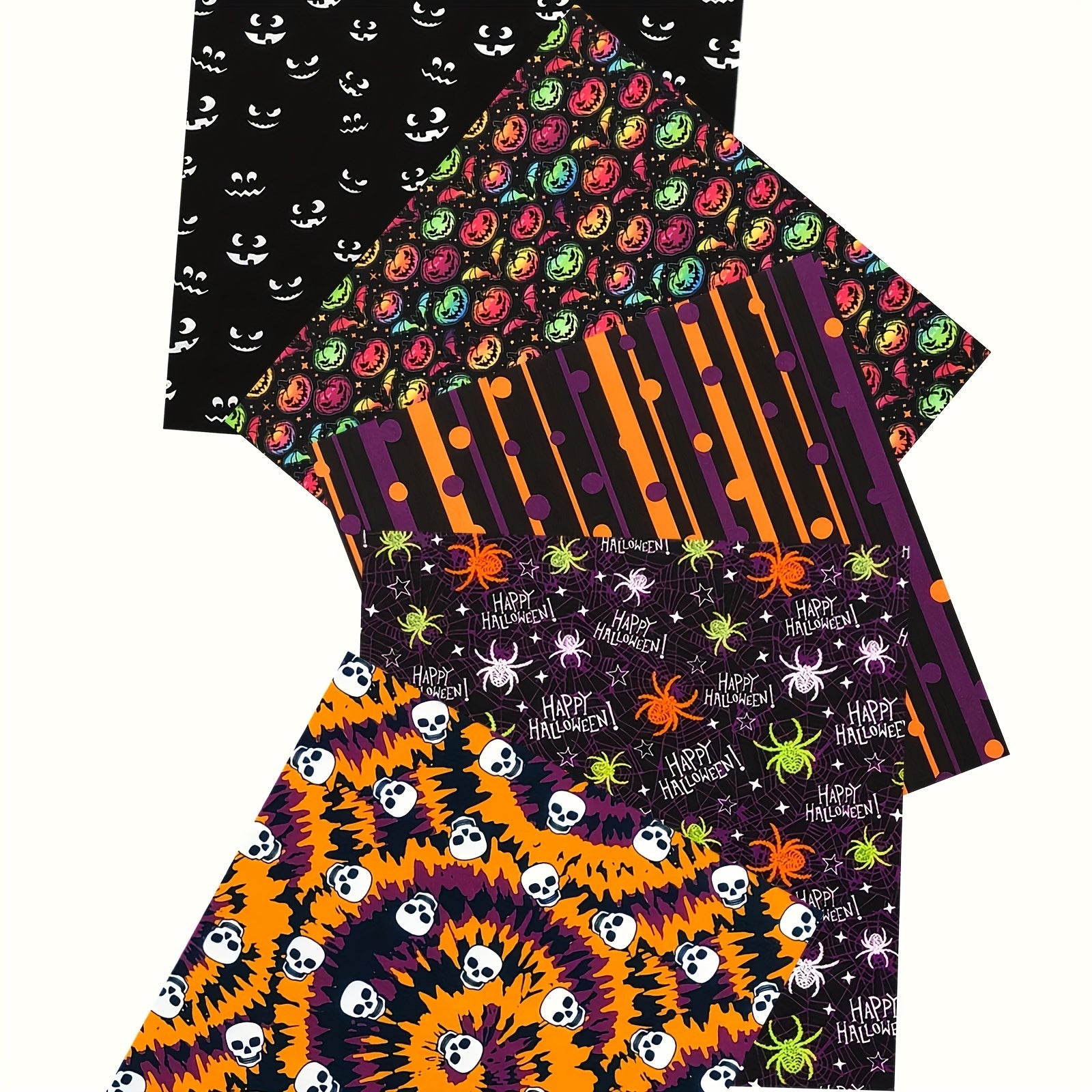 5pcs 24 89 24 Halloween Pattern Polyester Square Printed Quilted Fabric