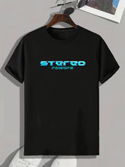 Letter Pattern Print Men's Sports T-shirt