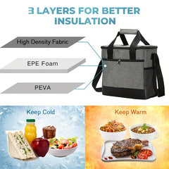 15L Insulated Lunch Bag Leakproof Lunch Box for Office Work School Picn