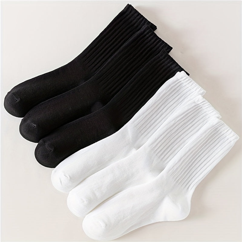 6 Pairs Comfy Breathable Solid Socks Women's Stockings Hosiery