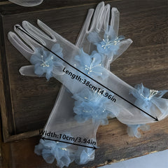 Floral Design Wedding Gloves for Photography Selfies