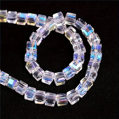 4mm Cube Square Czech Crystal Glass Loose Beads Lot for Jewelry Making DIY
