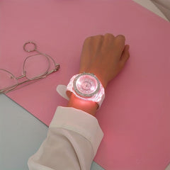 LED Rhinestone Luminous Quartz Watch - Assorted Colors