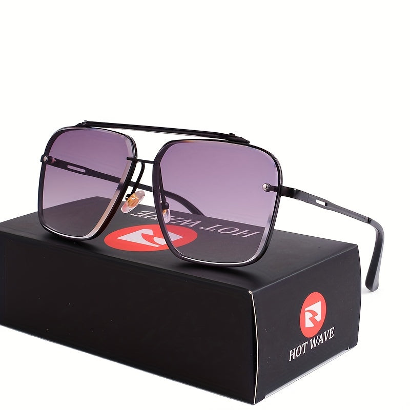 Classic Gradient Lens Men's Square Frame Sunglasses UV Protection