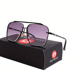 Classic Gradient Lens Men's Square Frame Sunglasses UV Protection