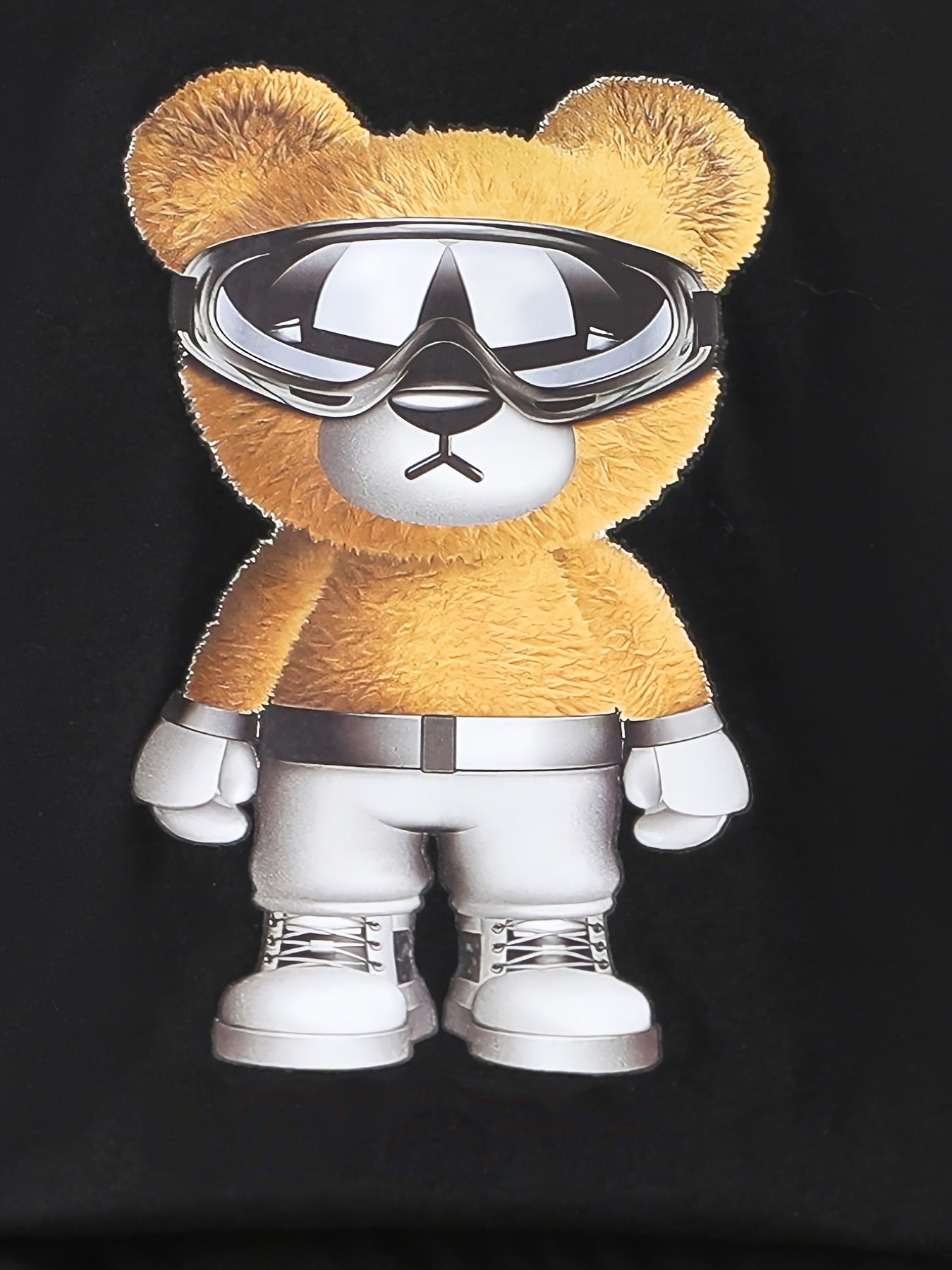 Boys Bear Graphic Outfit Short Sleeves Round Neck T shirt & Shorts