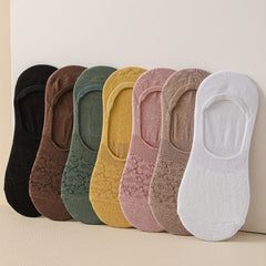 6 Pairs Solid Ankle Socks Soft Lightweight All-match Women's Stockings