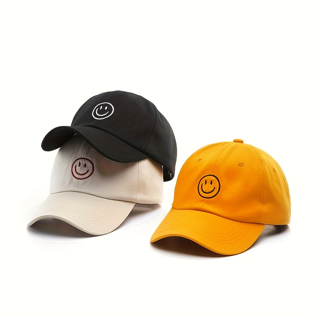 Embroidery Happy Face Baseball Cap Hip Hop Bboy Snap