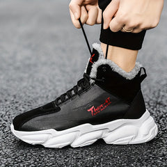 Men's Thermal Lace-Up Sneakers with Fuzzy Lining