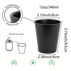 8pcs Reusable Plastic Cups 12oz for Outdoor & Home Use