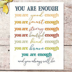 You Are Enough Retro Positive Prints Motivational Posters