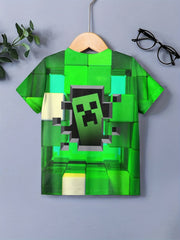Boys' Monster Block Graphic Tee for Summer Fun